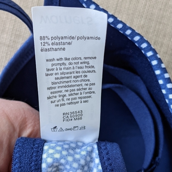 Warner's t-shirt bra navy blue polkadot 36C c061 - Picture 4 of 8